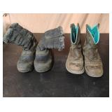 Ariat low cowgirl boots and snow boots. Both size