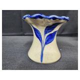 3.5" Williamsburg pottery vase blue leaf