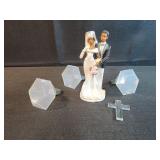 5" wedding cake topper couple figurine, novelty