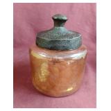 Hammered Round Glass Jar-Amber. 12 total
