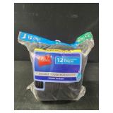 12 pair boys crew socks black size medium 9-2 1/2