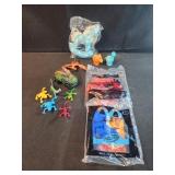 Nerf, beyblade, dinosaur toys, rocking horse