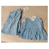 Summer 2 piece ladies outfit. Lt demin size L. 2