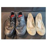 Size 7 5 black work shoes, size 8.5 rhinestone