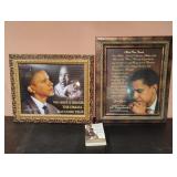 Obama framed pictures and book. Martin Luther