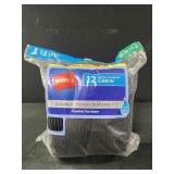 12 pair boys crew socks black size medium 9-2 1/2