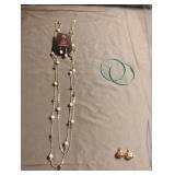 Paparazzi necklace and earring set and 2 pairs of