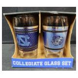 North Carolina tarheels glass set