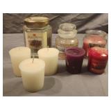 Smelly candles including Yankee Candle, Home
