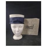 vintage Davis of Winston-Salem pillbox hat. Navy