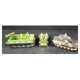 Vintage plastic army tanks and truck