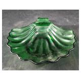 Vintage Anchor Hocking Forest Green Glass Shell