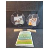 The book of patience and 2 photo frames