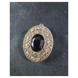 vintage Avon silver-tone perfume locket brooch
