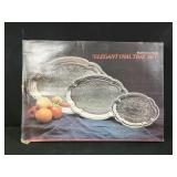 Chrome plated Elegant oval tray set sealed box