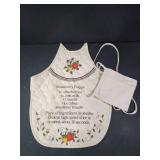 Vintage quilted kitchen apron with "Strawberry