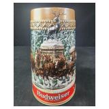 vintage Budweiser Clydesdale Holiday Beer Stein,