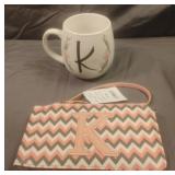 K emblem wallet and mug