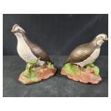 Vintage pair of quail figurines Holland mold