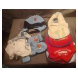 Baby boy toboggan, mittens, bibs and socks