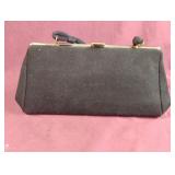 Vintage black cloth clutch purse