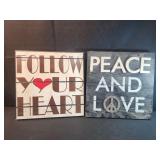 12x12 wall decor, follow your heart and peace and