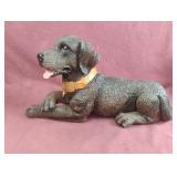 Lab brown ceramic statue 13.5" long