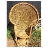 Mid Century Wicker Peacock Chair Emmanuel Rattan