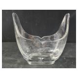 vintage Heisey Droop Clear glass vase, 1940s