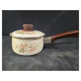 vintage enamel saucepan, "Harvest Blossom"