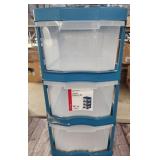 Plastic storage drawers