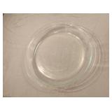 Pyrex 9" glass pie dish. Greenish in color