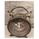 Henri Dupont metal desk clock. Works