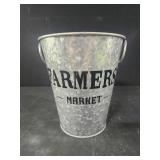 Farmers market galvanized pail 6x7