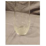 Vintage Pasabahce Glass Vase Clear Etched Glass
