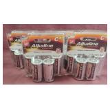 Alkaline supercell C4 batteries. 5-4 ct packs