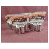 Alkaline supercell C4 batteries. 5-4 ct packs