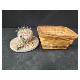 Small basket and pin cushion