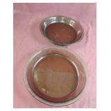 Pyrex amber glass pie dish 9". 2 total