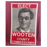 Wooten Count Commissioner paper sign 22 x 14