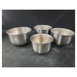 4 small stainless steel bowls