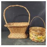 15x17 basket, 8x11 basket handpainted