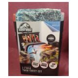 Jurassic World 3 piece twin sheet set. New