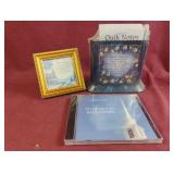 Religious CD, Quik Notes and a framed Friend