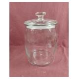 Glass canister jar with lid 8.5" tall