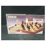 Chess game inlaid wood cabinet with hand carved