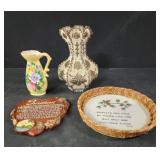 Vintage hand painted vase, sweetheart saying.