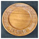 vintage, hand-carved wooden plate from Hawaii.