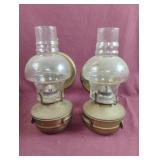 Vintage brass oil lamps. Set of 2
