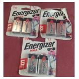 Energizer 9V batteries. 3-2 ct packs. Exp 12-2026